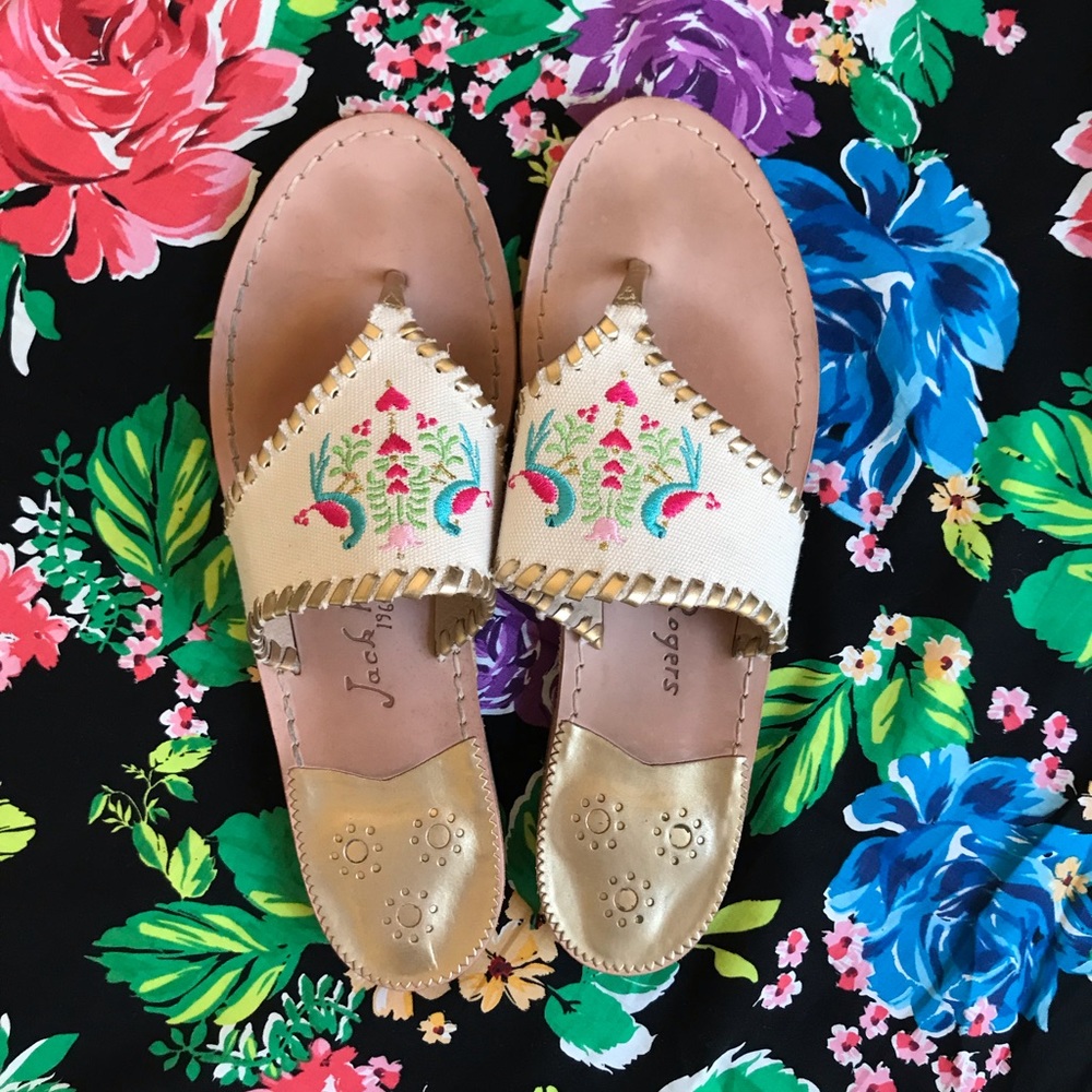 Jack Rogers embroidered sandals